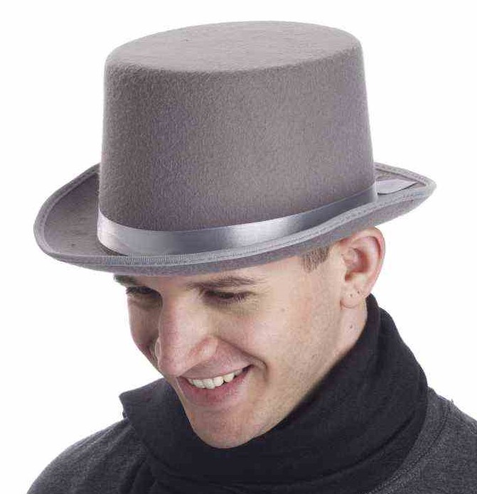 Grey Top Hat - Candy's Costume Shop