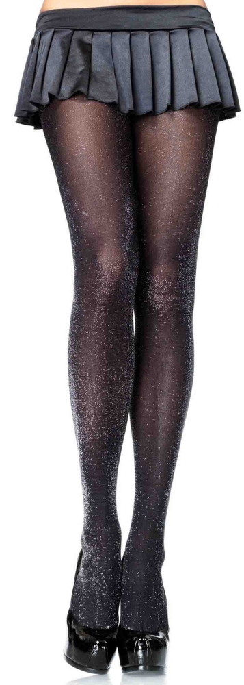 Silver Glitter Footless Tights, Costumes