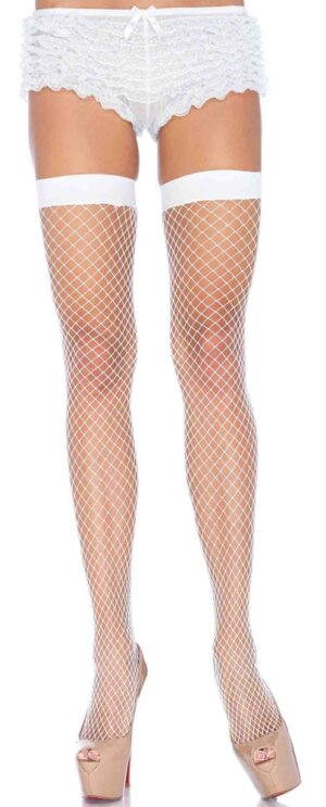 Thigh High Fishnet White