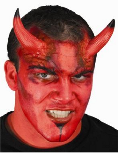 Prosthetic Red Large Devil Horns - Candy's Costume Shop