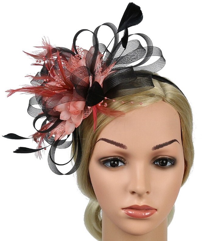 Peachy Pink Fascinator - Candy's Costume Shop