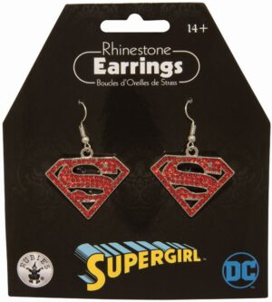 Supergirl Rhinestone Earrrings