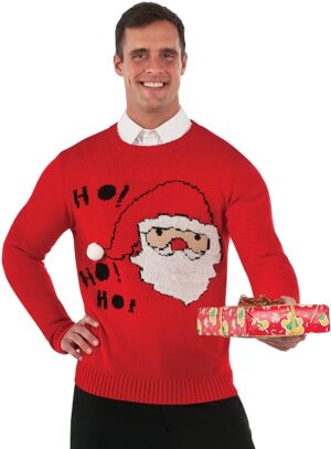 Ulgy Christmas Sweater Santa HO! HO!!HO!
