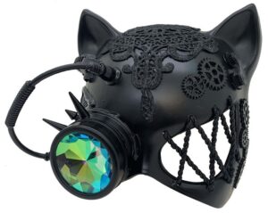 Steampunk Cat Mask Black