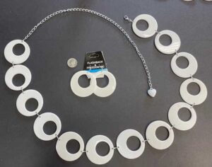 White 70's Gogo Belt with Matching Earrings