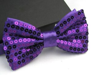 Sequin Bow Tie Purple