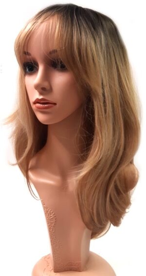Luxury Wig: Emma, Frosted Blonde with Black Roots