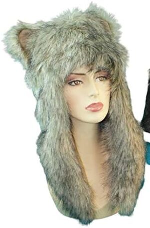 Furry Fox Hat Grey
