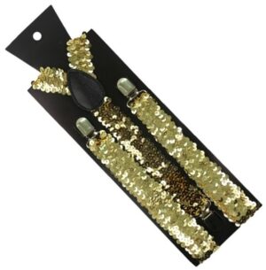 Sequin Suspenders Gold